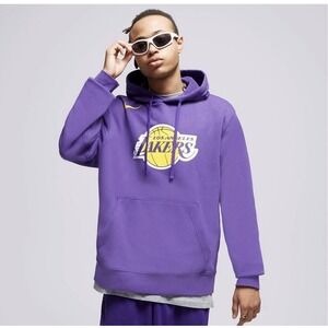 NEW Nike Los Angeles Lakers Pullover Hoodie LA Lakers Purple Fleece Men's Large